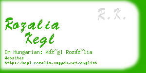 rozalia kegl business card